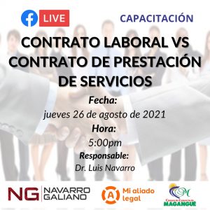 DIFERENCIAS ENTRE UN CONTRATO LABORA Y UN CONTRATO DE PRESTACIÓN DE SERVICIOS. @ FACEBOOK CÁMARA DE COMERCIO MAGANGUÉ